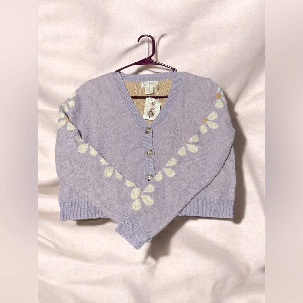 Jessica Simpson light purple daisy cardigan 
brand new